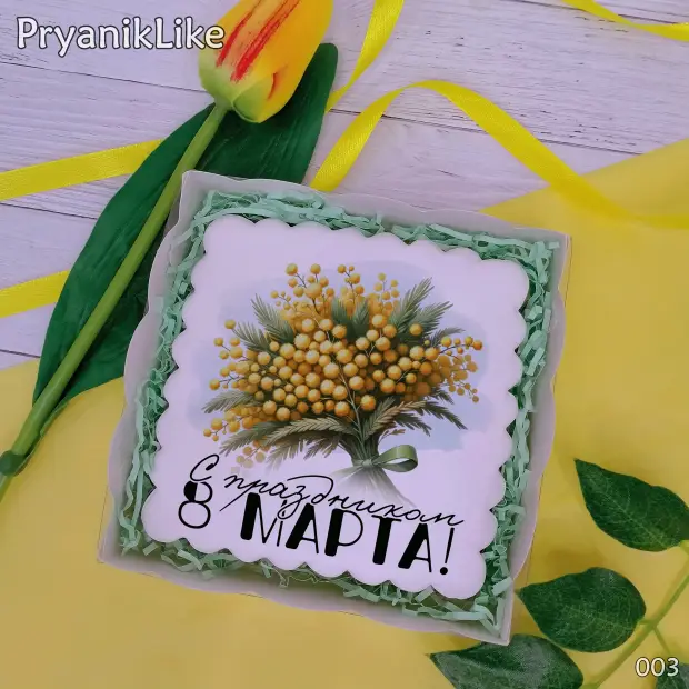 Пряник квадратный (цветы) (10-10 см.)